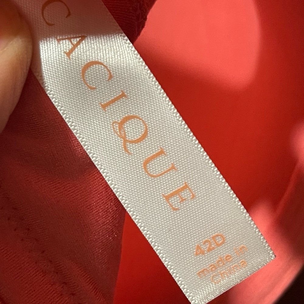 Cacique Striped hot pink  and White bra with lace - Picture 6 of 6